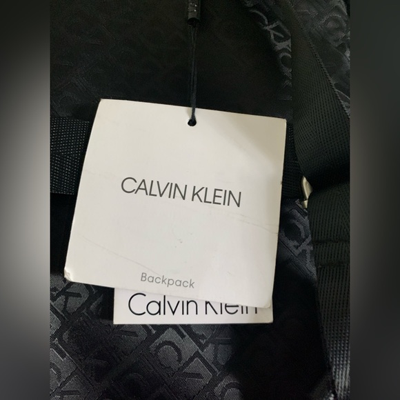 Calvin Klein Black Logo Print Unisex Backpack - Picture 6 of 10